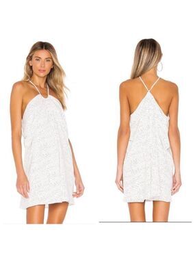 House of Harlow 1960 X Revolve Rosalin White and Black Polka Dot Halter Dress L